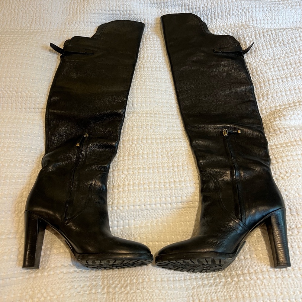 Ralph Lauren Collection Over the Knee Leather Boots